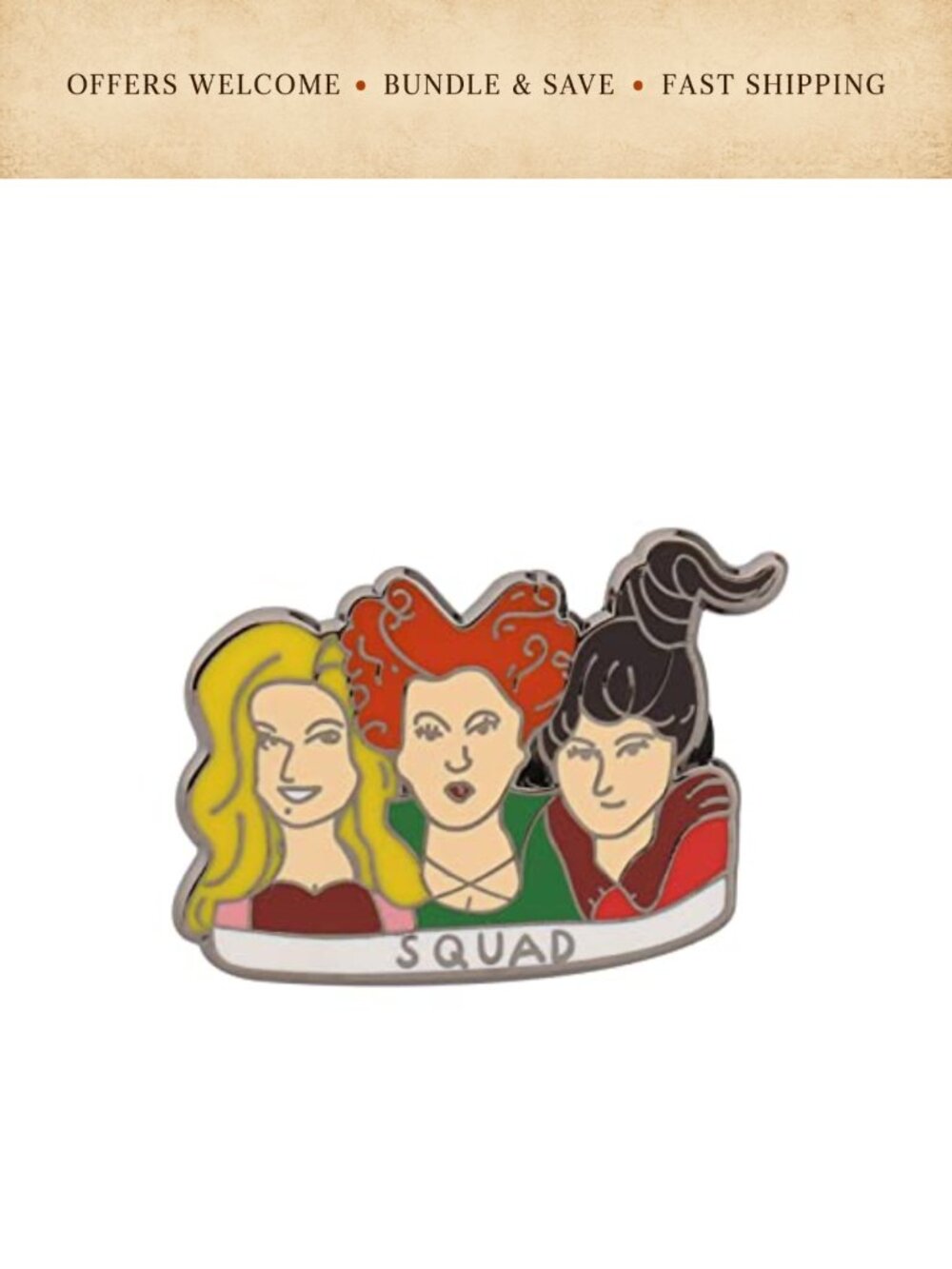 Hocus Pocus Sanderson Sister I Smell Children Enamel Pin Halloween Jewelry